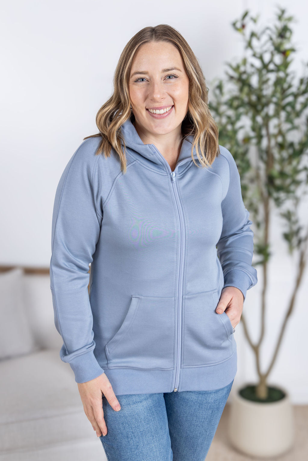 Scuba FullZip Hoodie - Dusty Blue